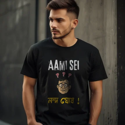 Aami Sei Nanda Ghosh Black Printed T-Shirt