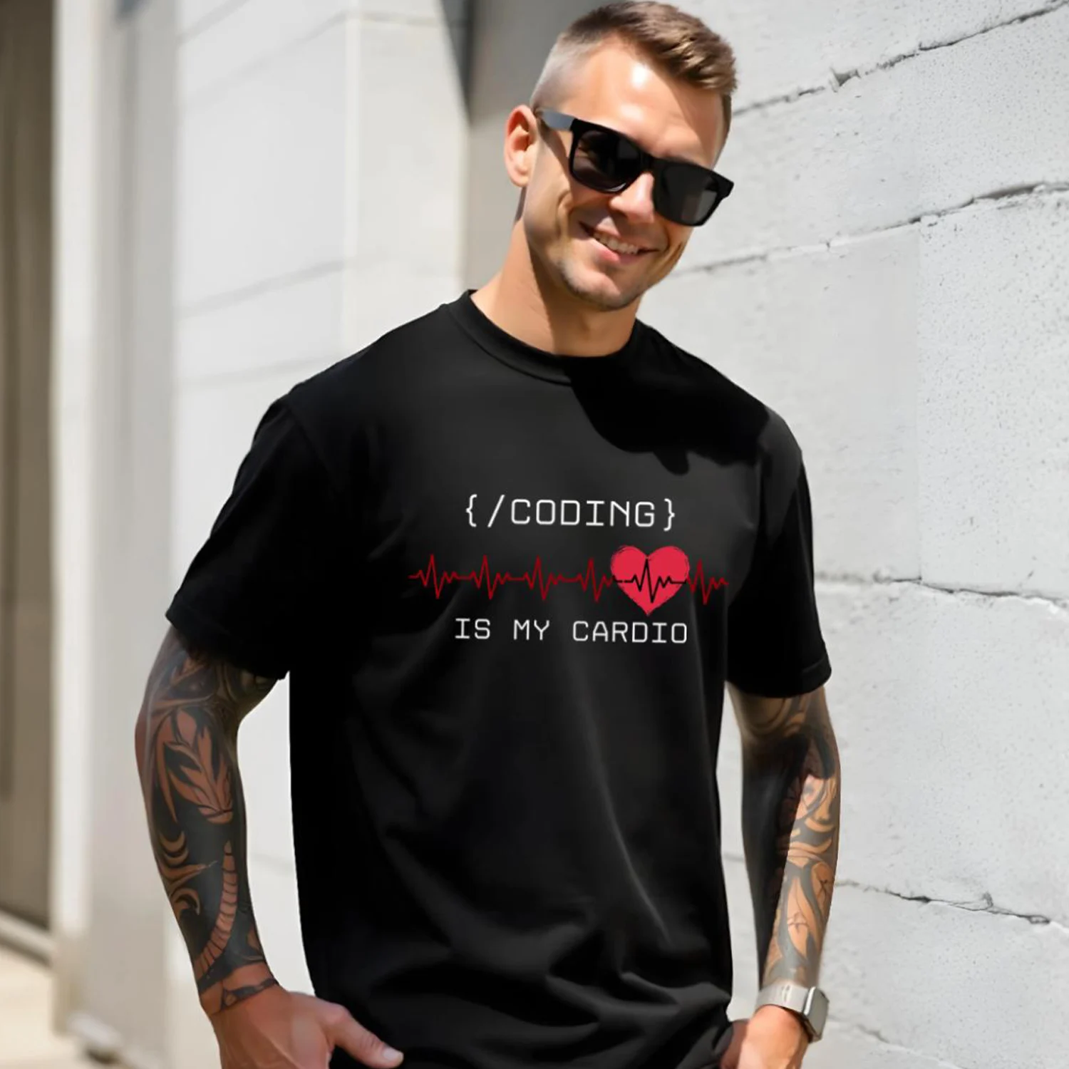Coding Is My Cardio Printed T-Shirt Coding Is My Cardio Printed T-Shirt